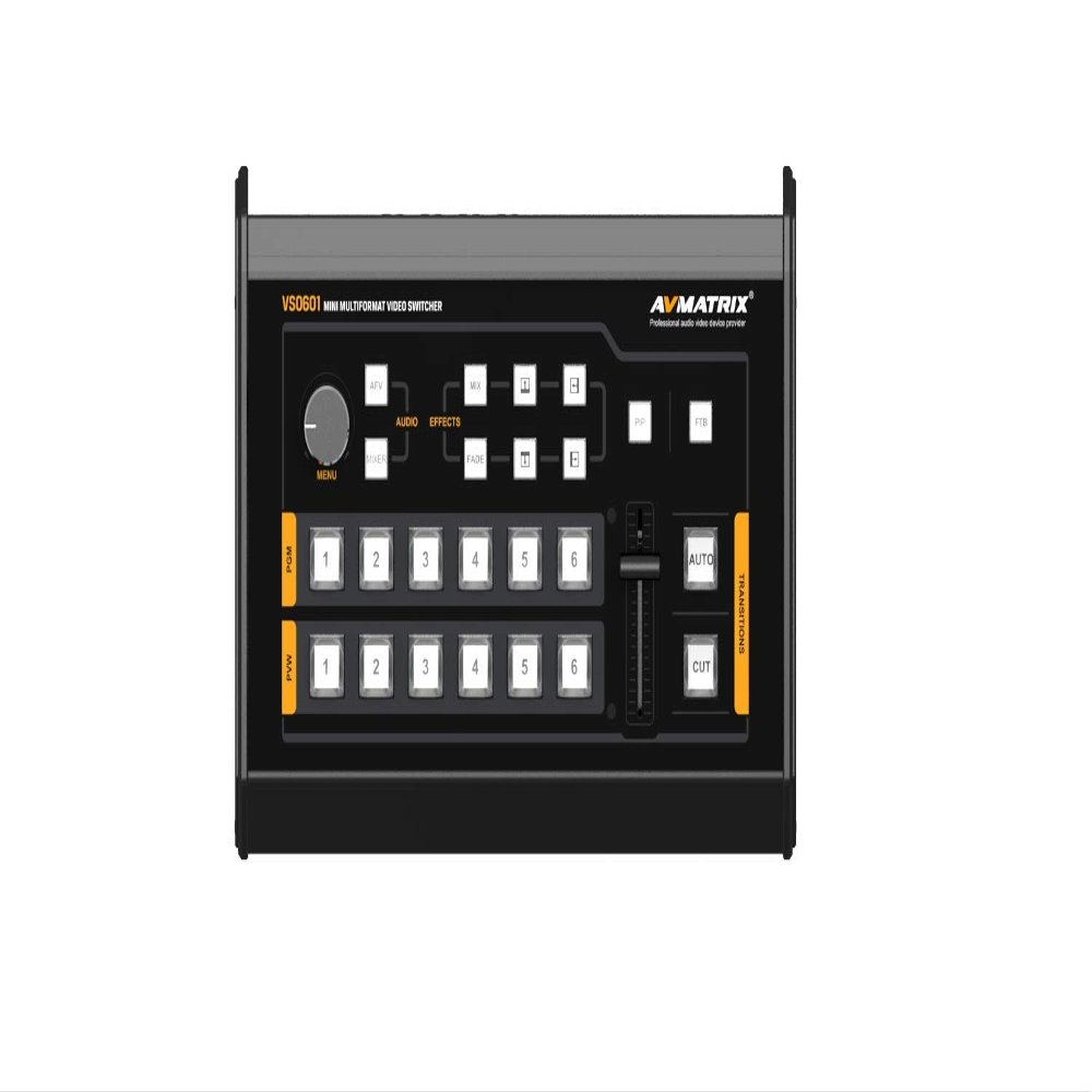 AVMATRIX VS0601 4SDI and 2HDMI inputs Mini 6CH SDI/HDMI Multi-Format Video Switcher with GPIO Interface for Live Tally System