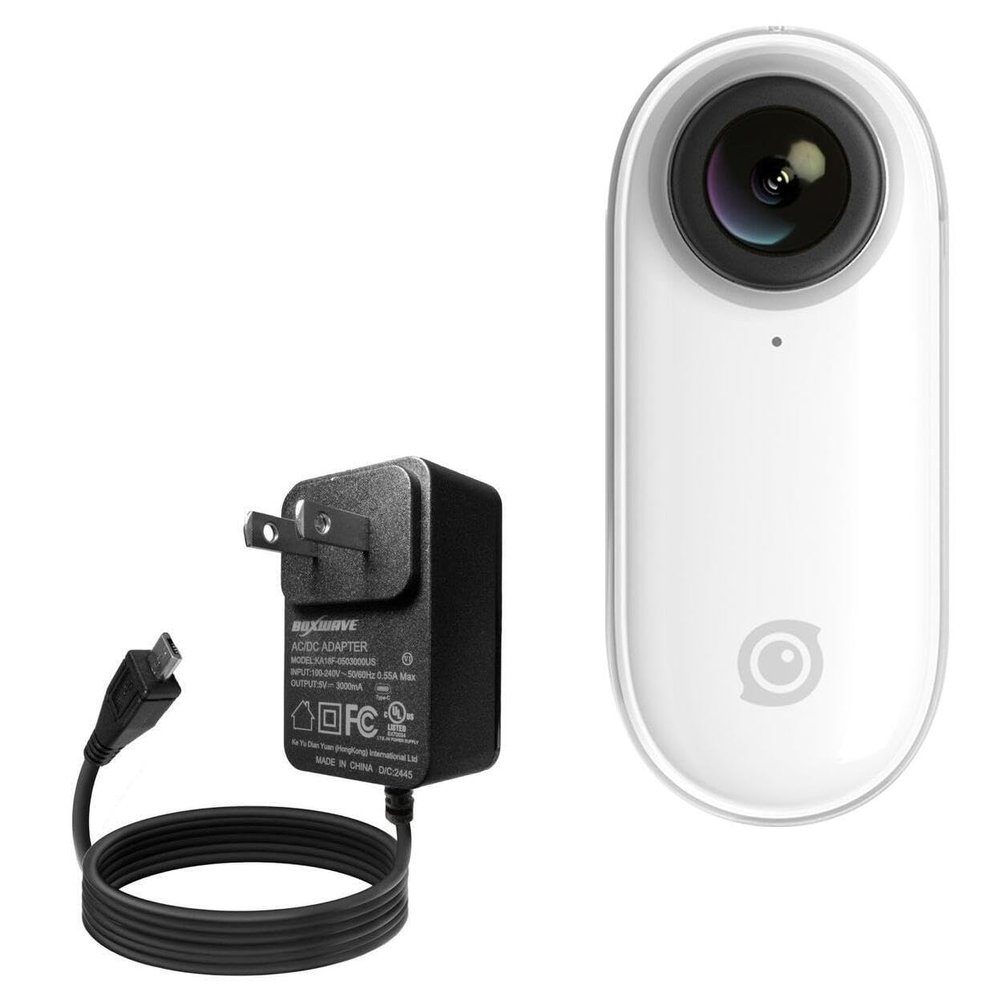 BoxWave Charger Compatible with Insta360 Go - Wall Charger Direct (15W), Rapid Charge Your Device with Built-in 3ft Cable