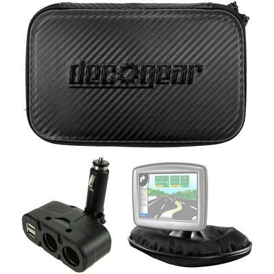 Deco Gear GPS Essentials Bundle with Weighted mount, DC Splitter, and Hard Case