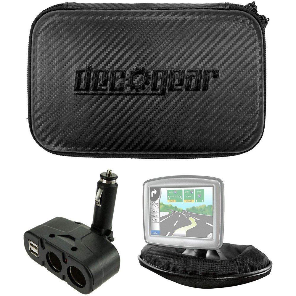 Deco Gear GPS Essentials Bundle with Weighted mount, DC Splitter, and Hard Case