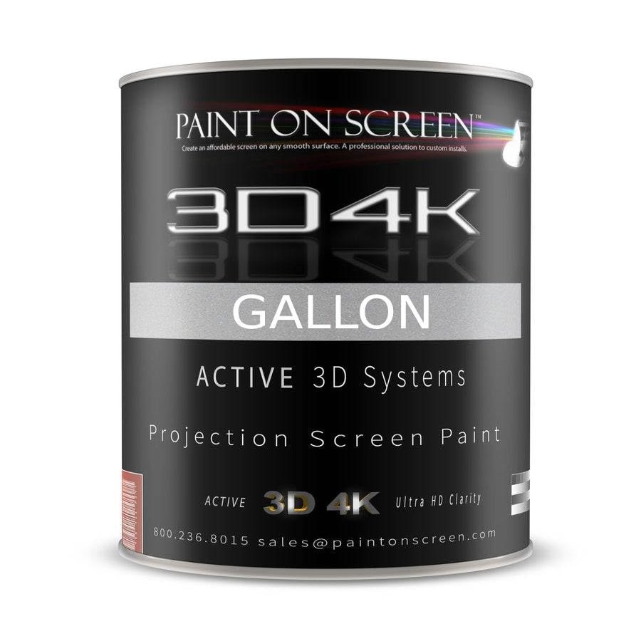 Paint On Screen 3D4K Projector Screen Paint with 2.4 Gain | Single-Coat Projector Paint For Picture Perfect 1080 HD and 4K UHD Clarity | Designed For Active 3D Systems | Silverish Light Gray, 1 Gallon