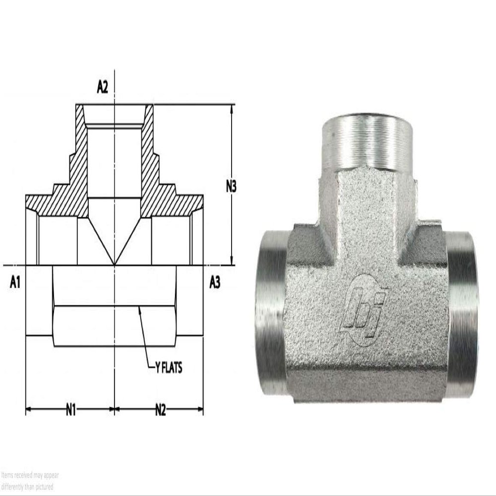 Hydraulic Tee 1 Female ORB Steel 6660-16-16-16