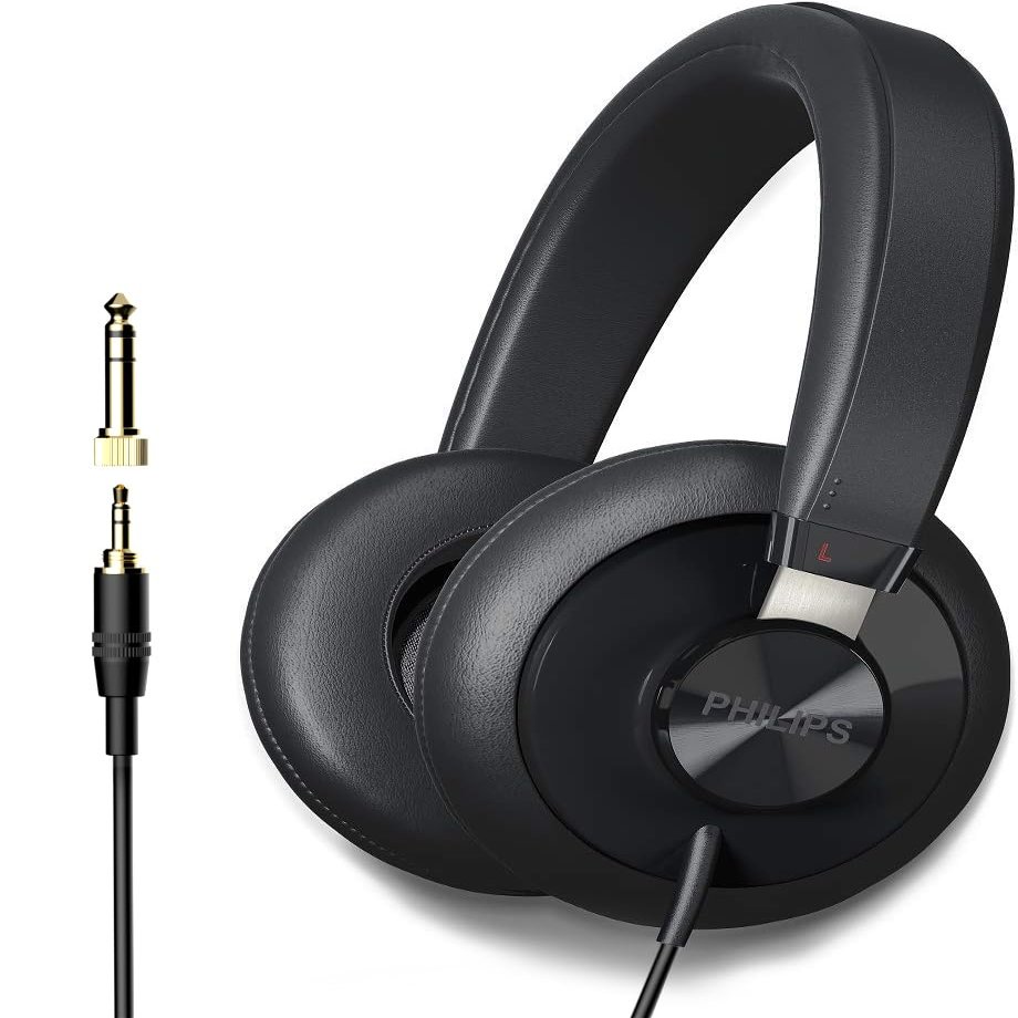 Philips SHP6000 Wired Headphones Studio Monitor & Mixing DJ Stereo Headsets Over Ear Headphones Wired Noise Isolation with High Resolution Audio, Deep Bass and Superior Comfort