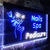 ADVPRO Nail Spa Pedicure Illuminated Dual Color LED Neon Sign White & Blue 12" x 8.5" st6s32-i0554-wb view 3