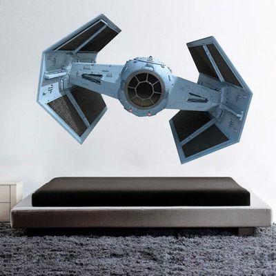 Darth Vader Vinyl Wall Decal - Darth Vader Tie Fighter Decal Removable Kids Home Decor Room Wall Decor Art for Dorm Rooms and Apartments, b00