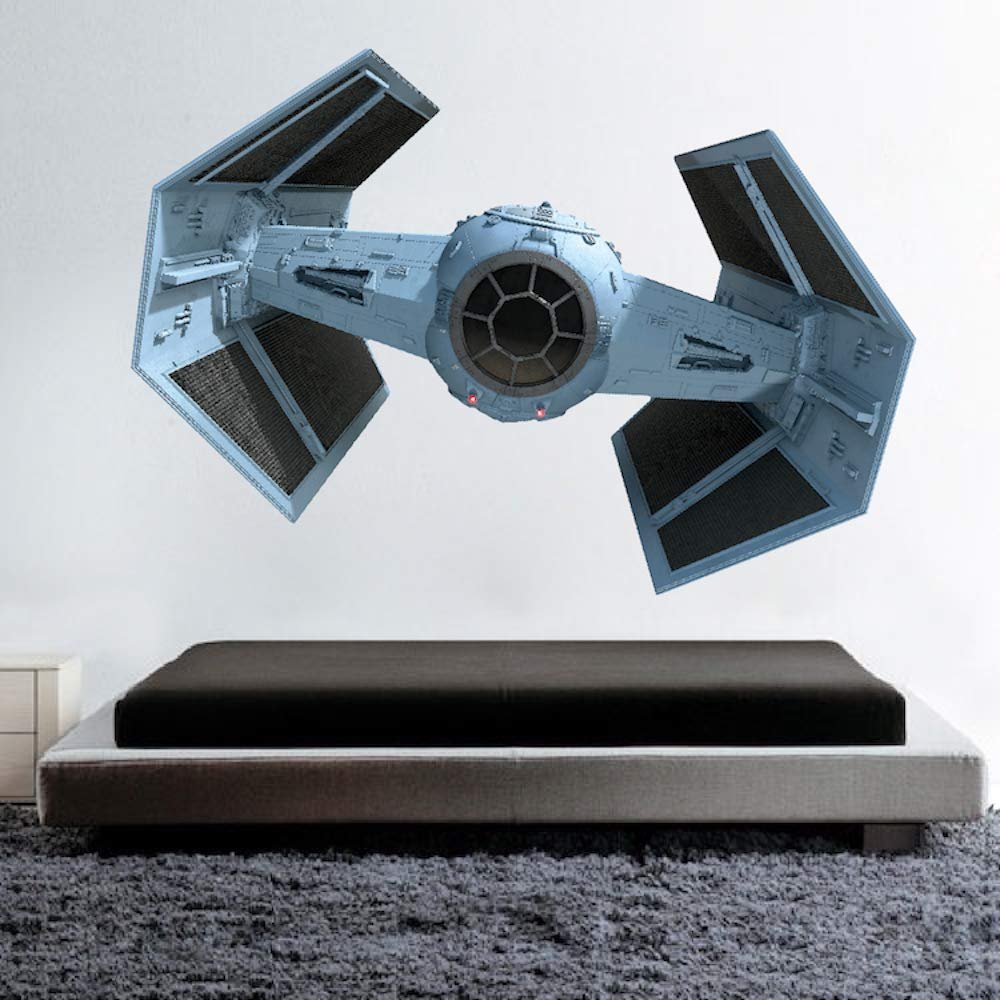 Darth Vader Vinyl Wall Decal - Darth Vader Tie Fighter Decal Removable Kids Home Decor Room Wall Decor Art for Dorm Rooms and Apartments, b00