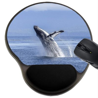 MSD Mousepad Wrist Rest Protected Mouse Pads/Mat with Wrist Support, Design for Water Ocean Whale Sea Mammal Big Humpback Animal Tail Nature Blue Wildlife