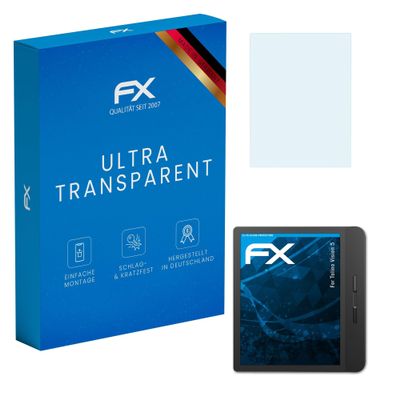 atFoliX Screen Protection Film compatible with Tolino Vision 5 Screen Protector, ultra-clear FX Protective Film (2X)