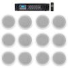 Rockville CC65T Bundle: (12) 6.5 in White 70V Commercial Ceiling Speakers, RCS180-6 180-Watt 6-Zone Bluetooth Amplifier, for Hotel, Office, 13-Items view 1