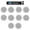 Rockville RCS180-6 Bundle: 180 Watt 6-Zone 70V Commercial/Restaurant Amplifier/Bluetooth, (10) White 6.5" Ceiling Speakers, Ideal for Home, Bedroom, Living Room, Bathroom, 11-Items view 1