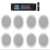 Rockville RCS180-6 Bundle: 180-Watt 6-Zone 70V 2-Way Commercial/Restaurant Amplifier, (4) Pairs CC65T 6.5 White 70V Ceiling Speakers, Bluetooth, USB/SD, FM Radio, 9-Items view 1