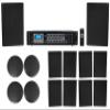 Rockville Commerical 6-Zone Amp+(4) 6.5" Black Ceiling+(10) Wall Restaurant/Bar Speakers view 1