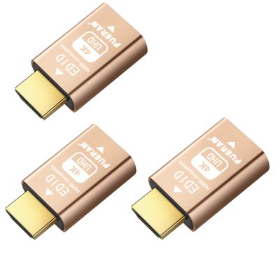 FUERAN HDMI edid EmulatorThrough for Video Splitters, Switches, Extenders & AV Receivers Dummy hdmi Emulator, Stable Signal Output(3840x2160@60Hz(default-1080P) -3P)