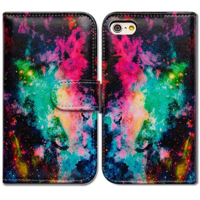 Bcov Case for iPod Touch 7/iPod Touch 6,Bcov Colorful Universe Sky Wallet Flip Leather Cover Case with Credit Card ID Card Slot Holder Kickstand for iPod Touch 7/6/5