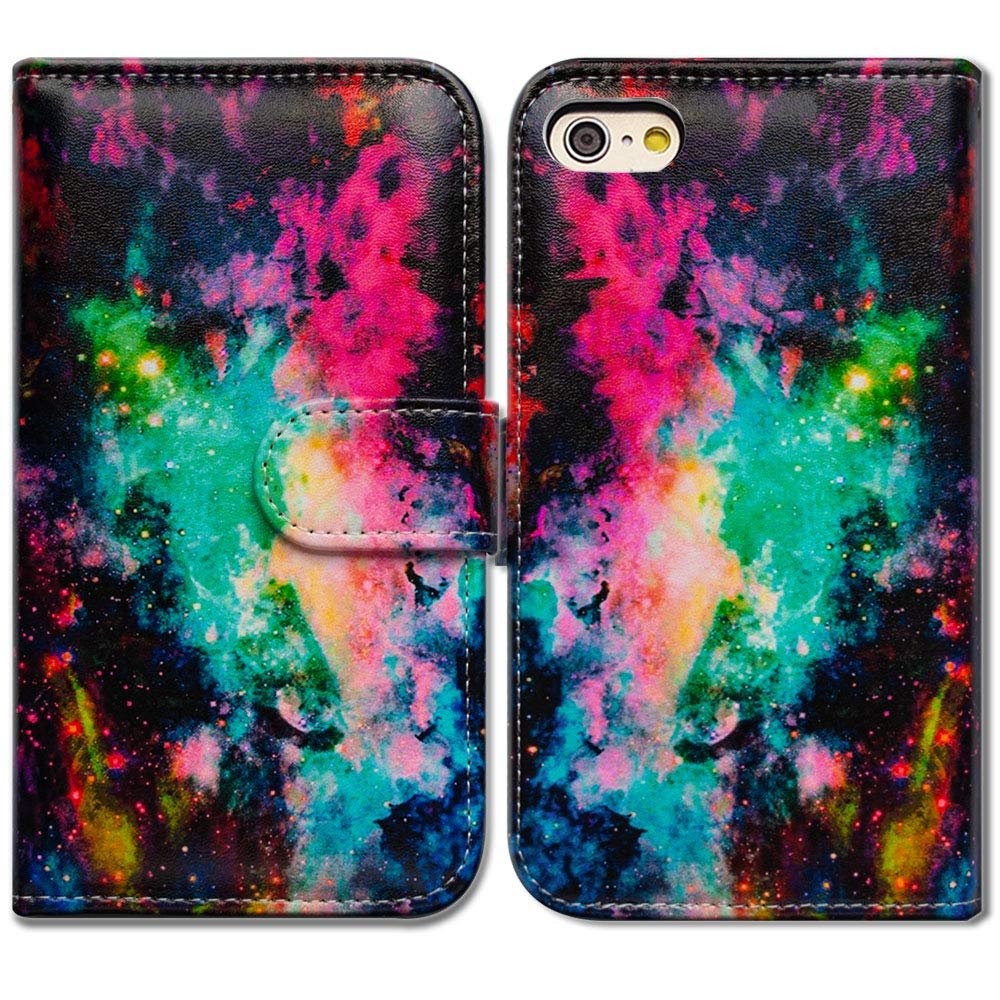 Bcov Case for iPod Touch 7/iPod Touch 6,Bcov Colorful Universe Sky Wallet Flip Leather Cover Case with Credit Card ID Card Slot Holder Kickstand for iPod Touch 7/6/5