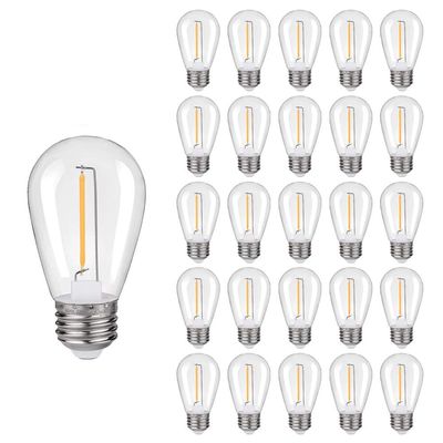 KGC 25Pack Shatterproof & Waterproof S14 Replacement LED Light Bulbs 2200K