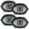 2 Pairs (Qty 4) Crunch 5x7 / 6x8 2-Way Coaxial 250W Peak Power Full Range Automotive Speakers view 1