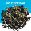 STEREN Coaxial Cable Clips - Cable Holder - Siding Clips for Hanging - Cord Holder for Desk - Cable Clamps - Cord Clip - Wire Organizer Clips - Tv Mount Screws (Black, 200 Count - Single Screw) view 2