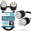 IronBox Electric - NEMA L6-20P to L6-30R Adapter - Rated for 20A, 250V - 12/3 Wire - Power Cable for Transfer Switches, Data Centers, High-Powered Equipment - Ideal for Indoor/Outdoor Use (3 Feet) view 1