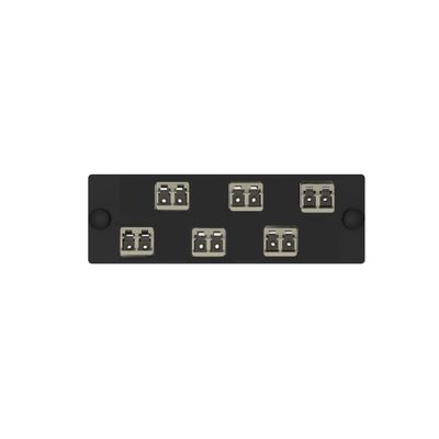 Panduit Opticom LC Fiber Adapter Panel, OM1, 6 LC Duplex Adapters, Ivory with Zirconia Split Sleeves