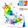 Dteck Case for iPad 9th/8th/7th Generation 10.2" 2021/2020/2019, Premium PU Leather Slim Folio Smart Stand Wallet Case with Auto Wake/Sleep Shockproof Protective Cover with Pencil Holder, Star Cat view 1
