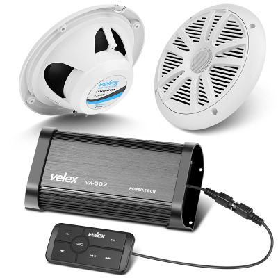 velex Marine Bluetooth Amplifier Speaker Package