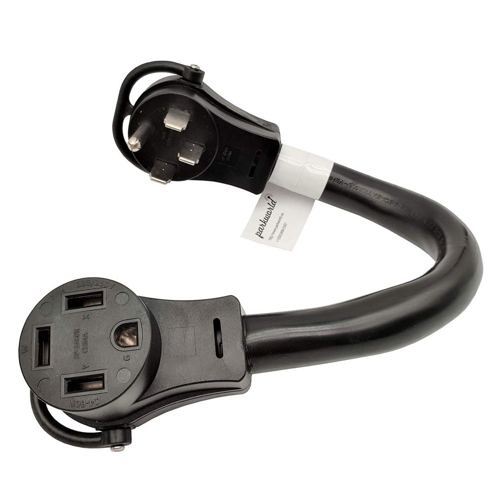 Parkworld 61087 Welder Adapter Cord 14-50P to 14-60R, NEMA 14-50P RV 50A Male to NEMA 14-60R Welding Female, 50AMP, 1.5FT