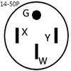 Parkworld 61087 Welder Adapter Cord 14-50P to 14-60R, NEMA 14-50P RV 50A Male to NEMA 14-60R Welding Female, 50AMP, 1.5FT view 3