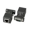 DB9 RS232 to RJ45 Extender, DB9 9-Pin Serial Port Female&Male to RJ45 CAT5 CAT6 Ethernet LAN Extend Adapter Cable-2pcs (2-Adapter) view 3