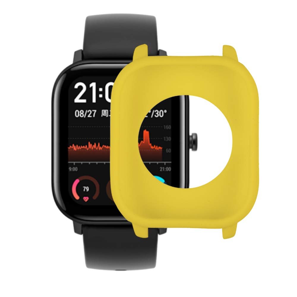 DKEnjoy Soft TPU Protector Shock-Proof Ultra Slim Cover Accessories Case Protection Shell for Amazfit GTS Smartwatch (Yellow)