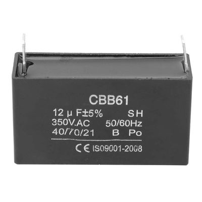 Yanmis Motor Capacitor, CBB61 Plastic Capacitor for Gasoline Generator Starting & Fan Motor, 350VAC 12UF