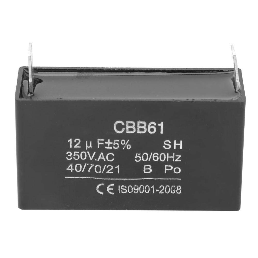 Yanmis Motor Capacitor, CBB61 Plastic Capacitor for Gasoline Generator Starting & Fan Motor, 350VAC 12UF