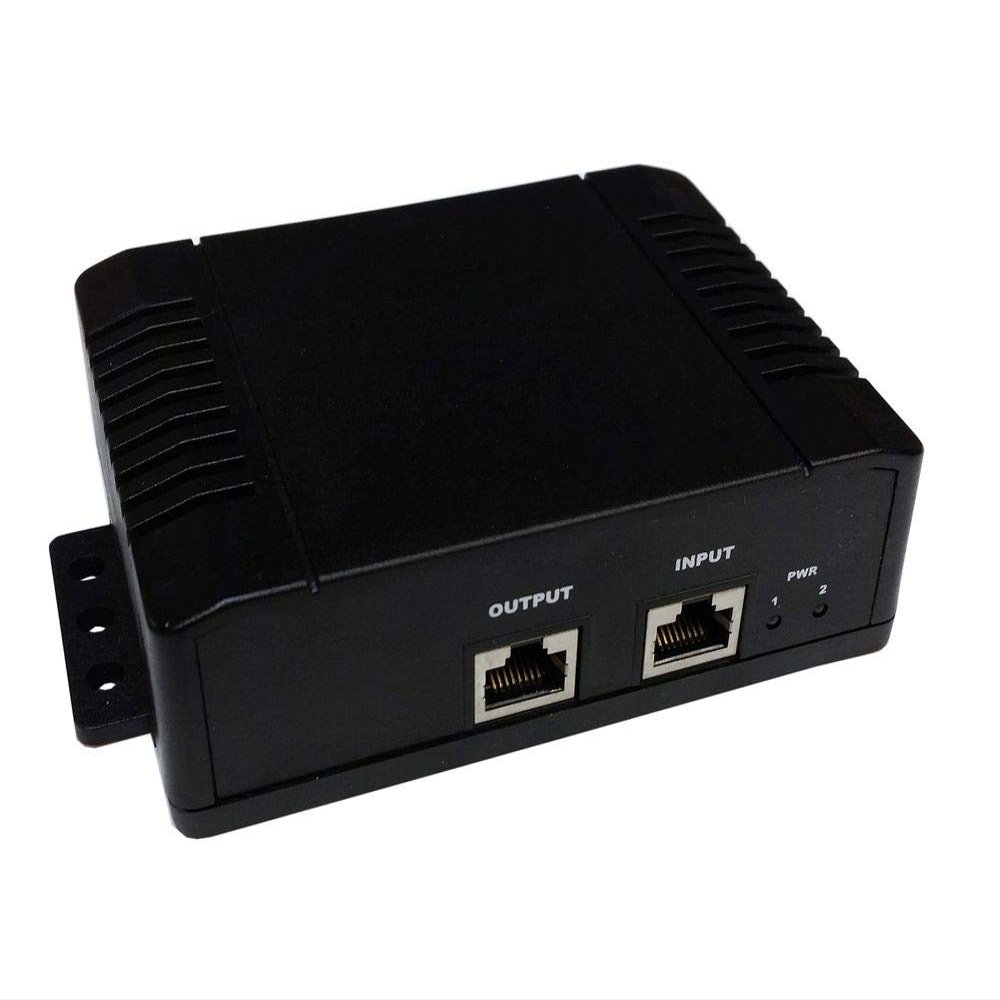 10-60VDC Wire Term Input, 56V 70W 802.3bt 4pair GigE PoE Ins, PoE Pinout: 3,4,5,6V+;1,2,7,8V-, Isolated in/Out, Shield/Surge Prot, LVD