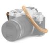 MegaGear Leather & Cotton Camera Wrist Strap - Secure Hand Grip, Adjustable Anti-Drop Hand Strap Compatible with Canon Nikon Sony DSLR SLR Cameras, Khaki Green view 3