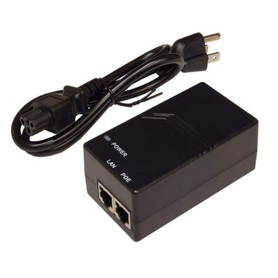 24V 1A 24W 10G Desktop UL Certified Passive PoE Inserter with North American Power Cord. PoE Pinout: 45+ ; 78-