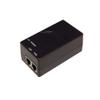 24V 1A 24W 10G Desktop UL Certified Passive PoE Inserter with North American Power Cord. PoE Pinout: 45+ ; 78- view 2