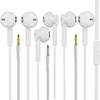Earbud Headphones with Remote & Microphone, in Ear Earphone Stereo Sound Noise Isolating Tangle Free for Smartphones, Laptops, MP3/MP4, Gamer, Walkman(Classic White) 3 Pack view 1