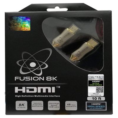 Fusion8K HDMI 2.1 Certified Cable Supports 10K 8K @60Hz and 4K @120Hz Compatible with All TVs, BluRay, Xbox Series X, PS5 (10 Feet)