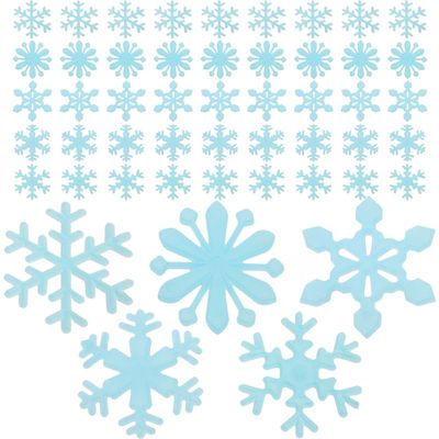 50pcs 3D Wall Stickers Light Glow in The Dark Snowflakes Glow in The Dark Stickers Holiday Wallpaper Snowflake Window Sticker Glitter Reusable Fluorescence Picture Child