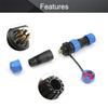Fielect Aviation Connector 6P 5A SD13-6 Waterproof Male Wire Panel Power Chassis Plastic Fittings Connector Aviation Black/Blue view 3
