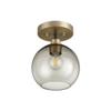 quorum lighting Clarion - 1 Light Flush Mount-10 Inches Tall and 8 Inches Wide-Aged Brass Finish view 1