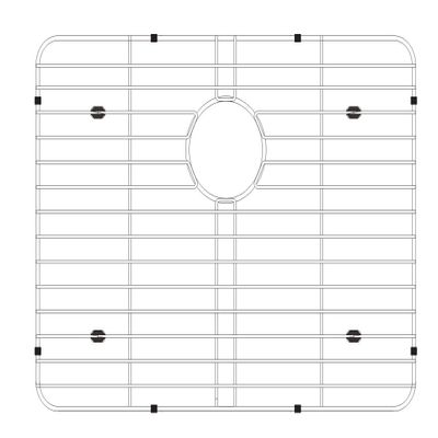 KABCO 20.6" x 15.5" Polished Chrome Stainless Steel Bottom Sink Grid with Protective Feet, Corner Radius, Rust or Corrosion Resistent Sink Protector for Indoor or Outdoor Kitchen Sinks