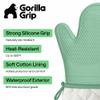 GORILLA GRIP BPA-Free Soft Silicone Oven Mitts, 550F Heat Resistant Waterproof Cooking Safety Gloves, Thick Cotton Lining, Flexible Gripping for BBQ Grilling, Kitchen Potholders Set, 12.5x8.3, Mint view 2