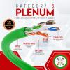 NewYork Cables CAT6 Plenum Cable 1000ft | 100% Solid Bare Copper, UTP, 550MHz, 23AWG, 4Pair 10GB Ethernet Cable, Certified CMP-Rated Bulk Cat 6 for Networking & Gaming (1000ft, Pure Copper,Green) view 2