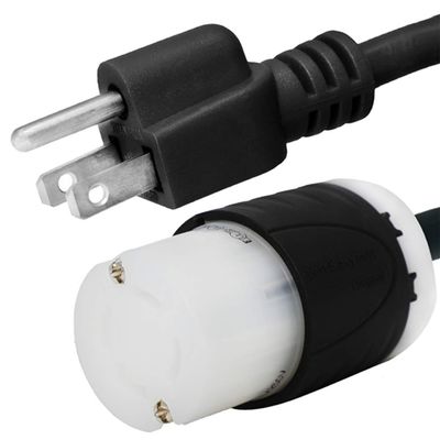NEMA 5-15P to L14-30R Plug Adapter, 10 Foot, 15A/125V, 14 AWG - Iron Box # IBX-5185-10 (10 ft)