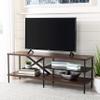 Safavieh Home Bruno Industrial Walnut and Black Storage Shelves TV Media Stand view 1