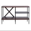 Safavieh Home Bruno Industrial Walnut and Black Storage Shelves TV Media Stand view 3