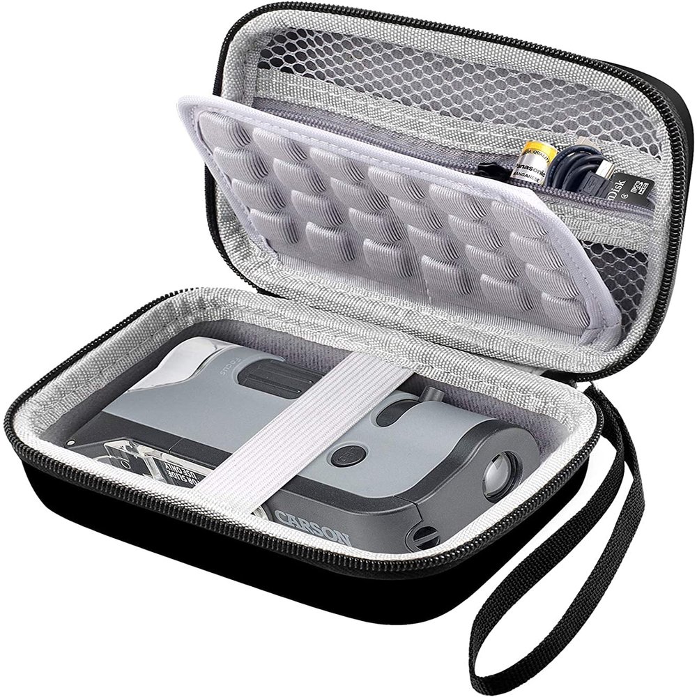 Comecase Microscope Case Compatible with Carson MicroFlip 100x-250x/ for MicroBrite Plus 60x-120x LED Pocket Microscopes, Hard Travel Storage Bag with Mesh Pocket (Black, Case Only)