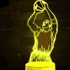 Jinnwell 3D Basketball Dunk Night Light Lamp Illusion Led 7 Color Changing Touch Switch Table Desk Decoration Lamps Acrylic Flat ABS Base USB Cable Toy (Bus) view 1
