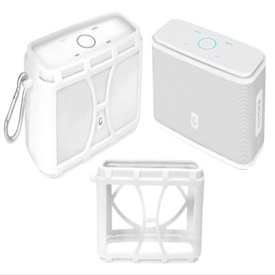 Alltravel Silicone Cover Skin for DOSS SoundBox Touch Wireless Bluetooth and SoundBox Bluetooth Speaker, Full 6 Directions Protection, Customized with Color/Shape Matching (White)
